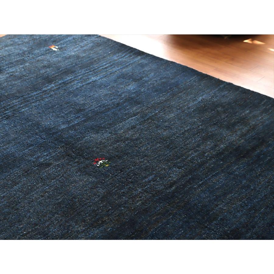 ギャッベ イランの手織りラグ 193x156cm ブルーグラデーション シンプルデザイン | ブランド登録なし | 07