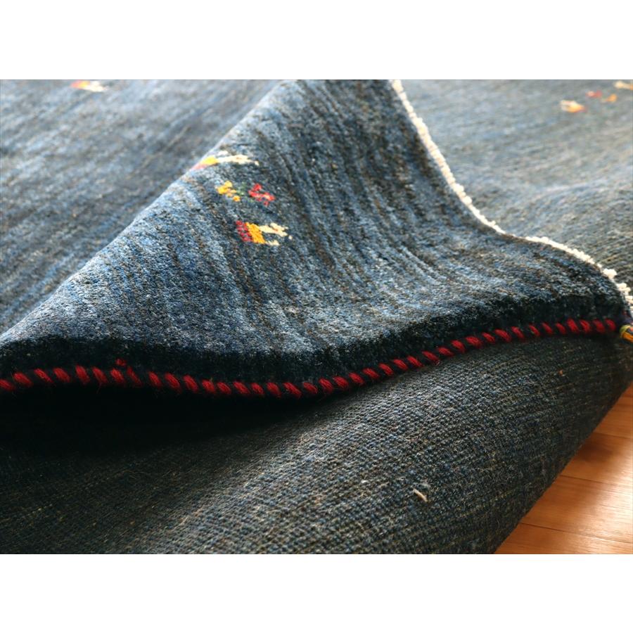 ギャッベ イランの手織りラグ 193x156cm ブルーグラデーション シンプルデザイン | ブランド登録なし | 08