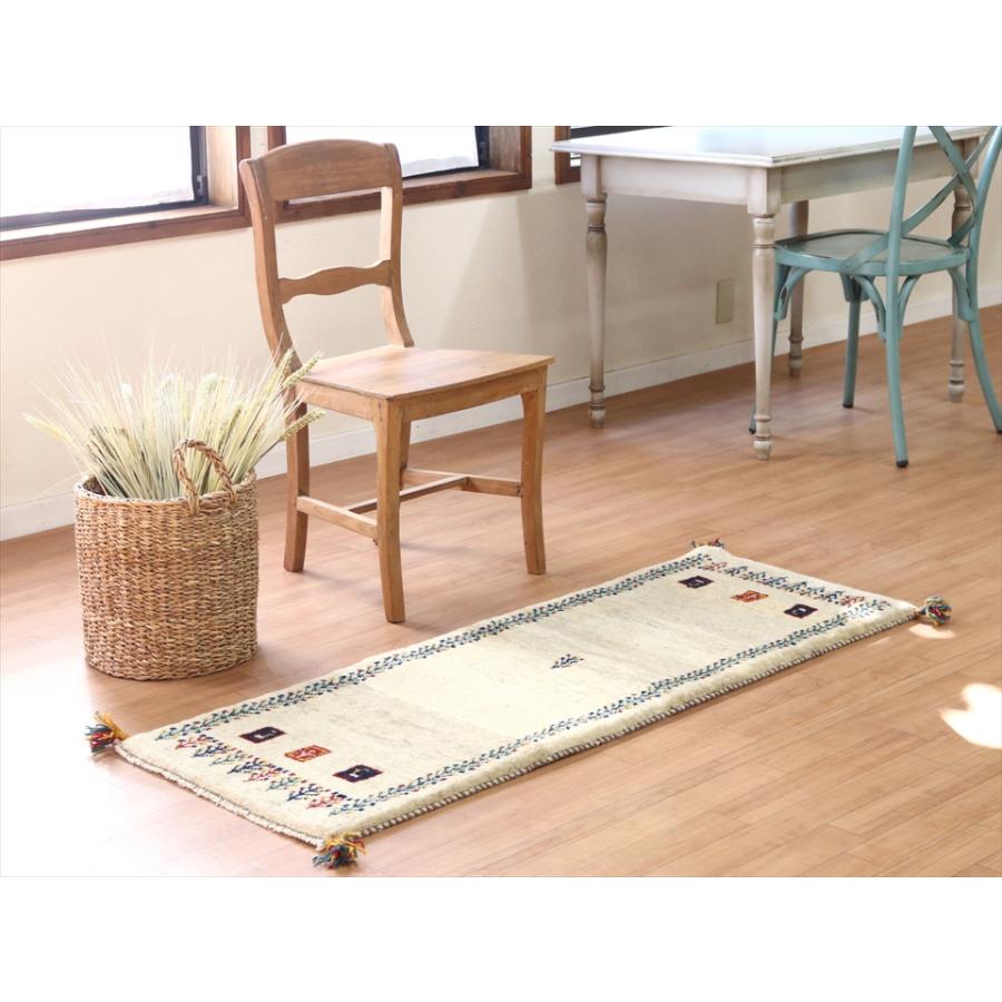 イランの手織りラグ ギャッベ 143×51cm ナチュラルアイボリー |  | 01