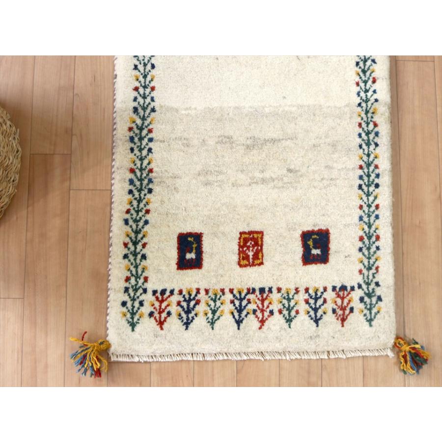 イランの手織りラグ ギャッベ 143×51cm ナチュラルアイボリー |  | 04