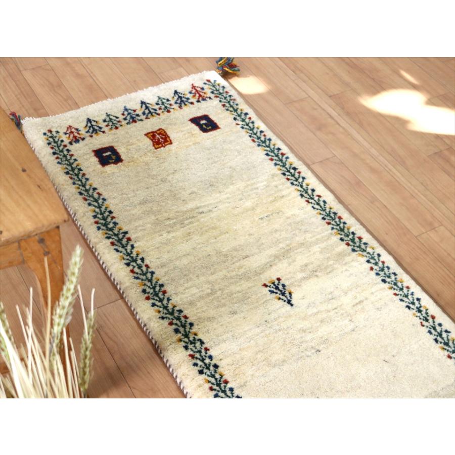 イランの手織りラグ ギャッベ 143×51cm ナチュラルアイボリー |  | 05