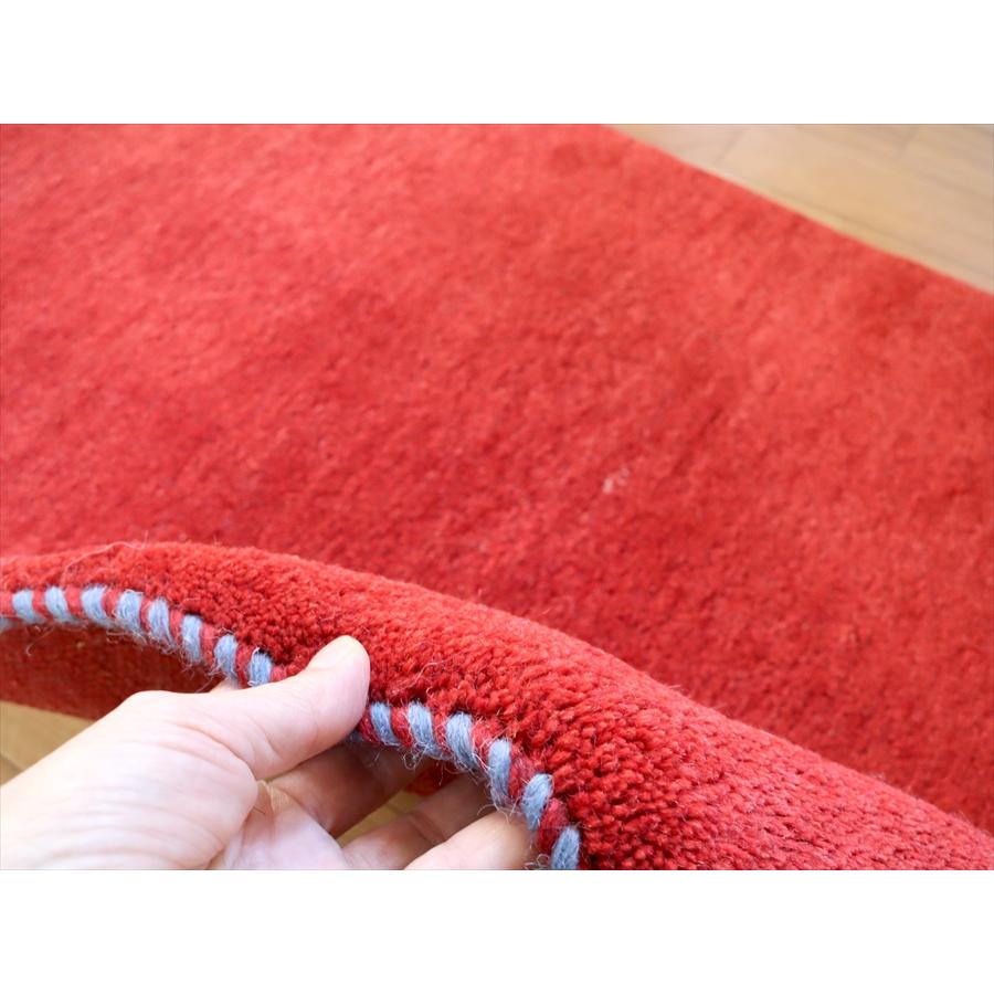 手織りギャッベ　イラン産 90x68cm シンプルなレッド　玄関マット | ブランド登録なし | 03