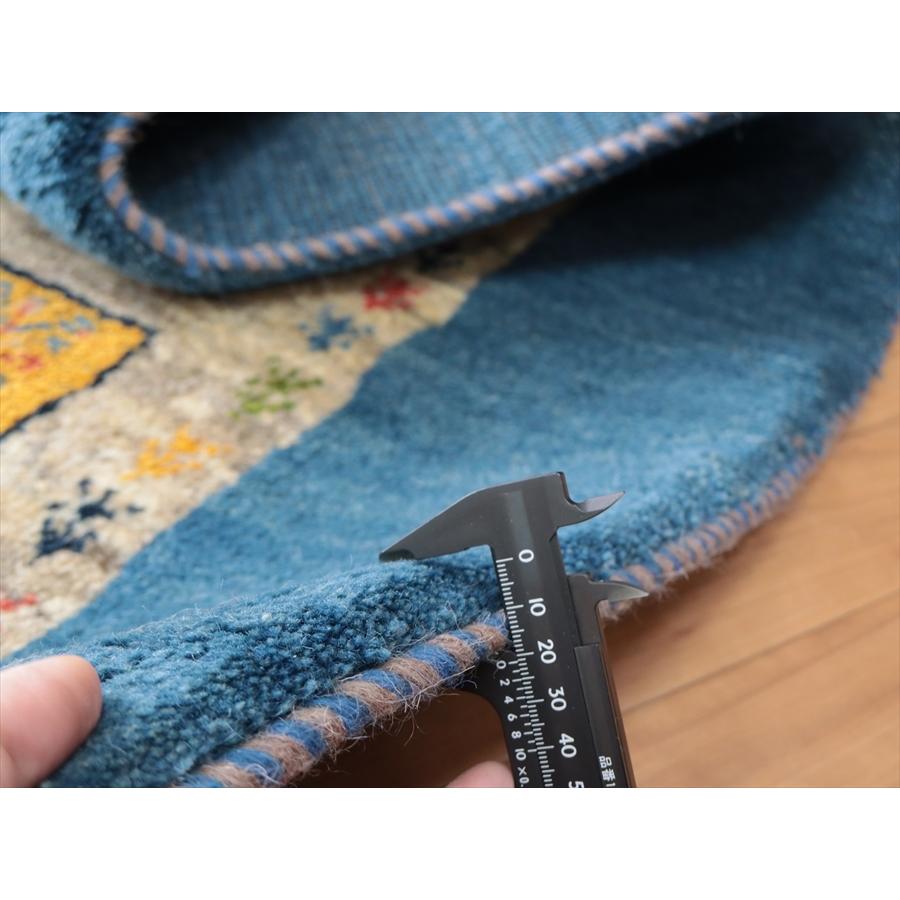 ふかふか毛足の長いギャッベ  240x165cm ブルー＆グレー イラン産手織り | ブランド登録なし | 10