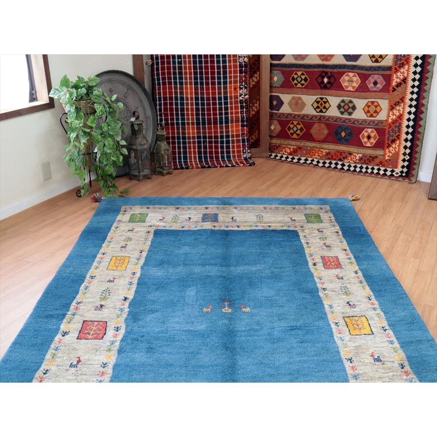 ふかふか毛足の長いギャッベ  240x165cm ブルー＆グレー イラン産手織り | ブランド登録なし | 02