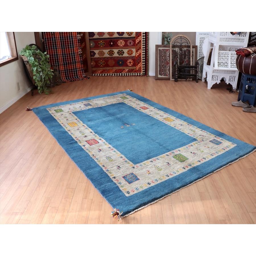 ふかふか毛足の長いギャッベ  240x165cm ブルー＆グレー イラン産手織り | ブランド登録なし | 03