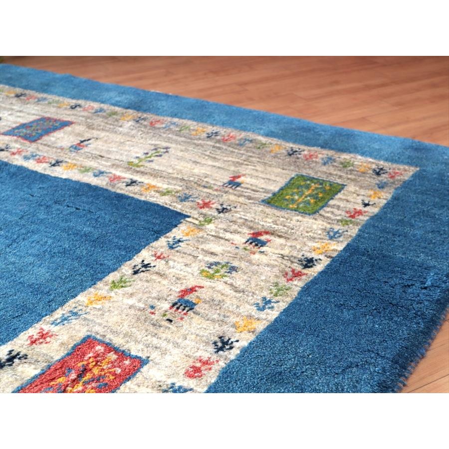 ふかふか毛足の長いギャッベ  240x165cm ブルー＆グレー イラン産手織り | ブランド登録なし | 04