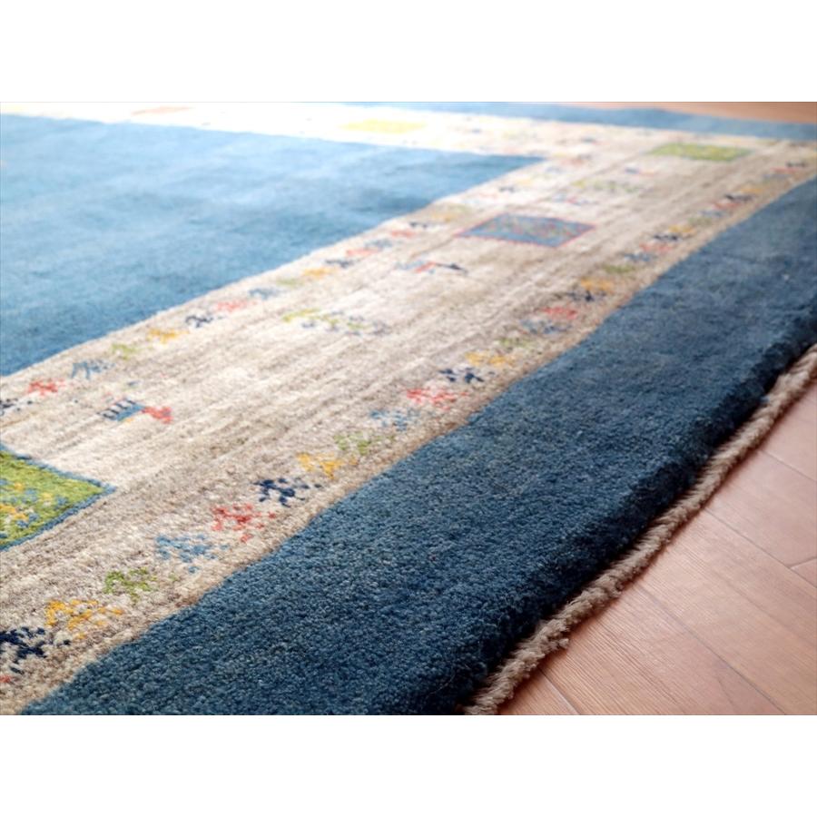 ふかふか毛足の長いギャッベ  240x165cm ブルー＆グレー イラン産手織り | ブランド登録なし | 06