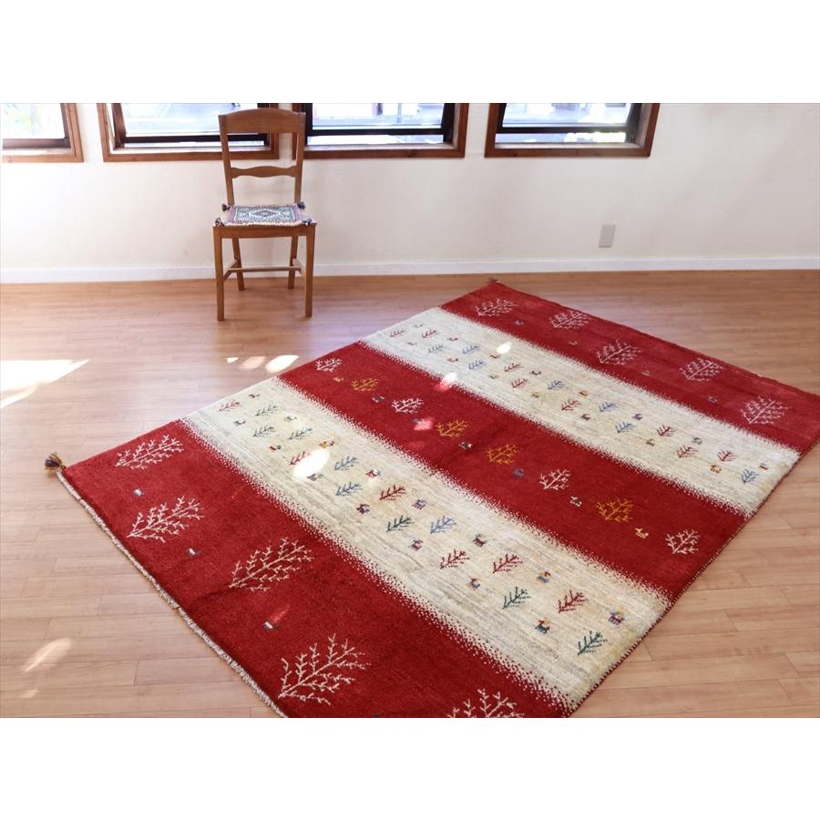 ギャッベ イラン産手織り 240x165cm レッド＆ナチュラル　生命の樹 | ブランド登録なし | 01