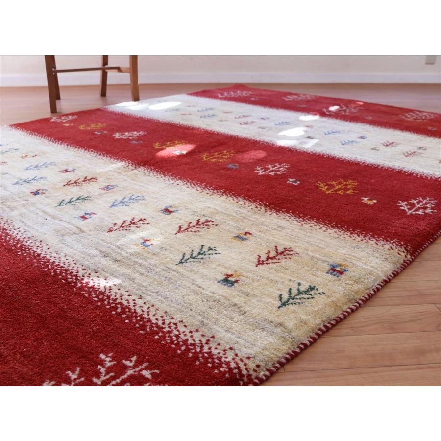 ギャッベ イラン産手織り 240x165cm レッド＆ナチュラル　生命の樹 | ブランド登録なし | 05
