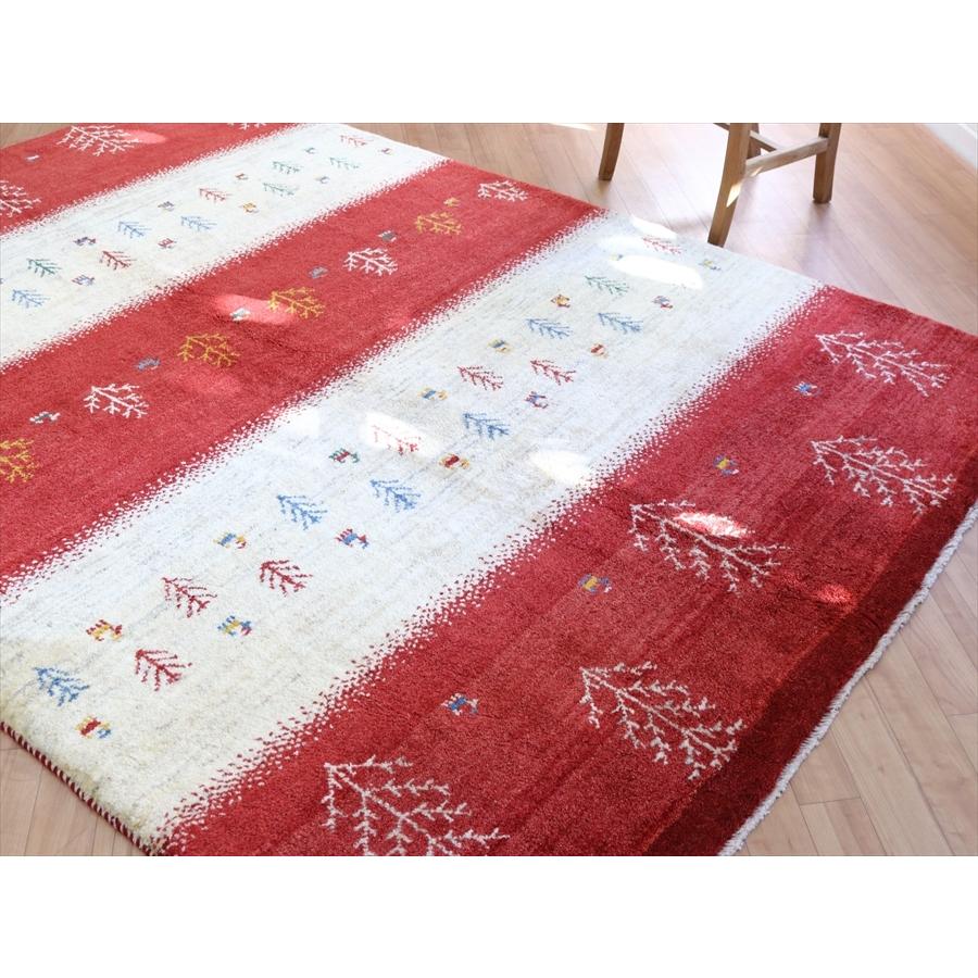 ギャッベ イラン産手織り 240x165cm レッド＆ナチュラル　生命の樹 | ブランド登録なし | 06