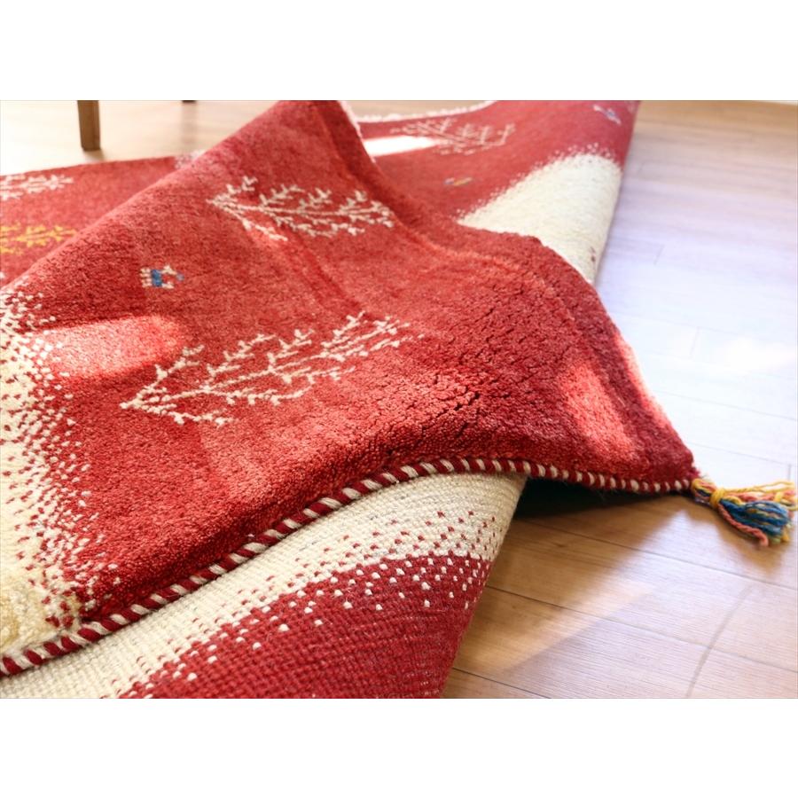 ギャッベ イラン産手織り 240x165cm レッド＆ナチュラル　生命の樹 | ブランド登録なし | 08