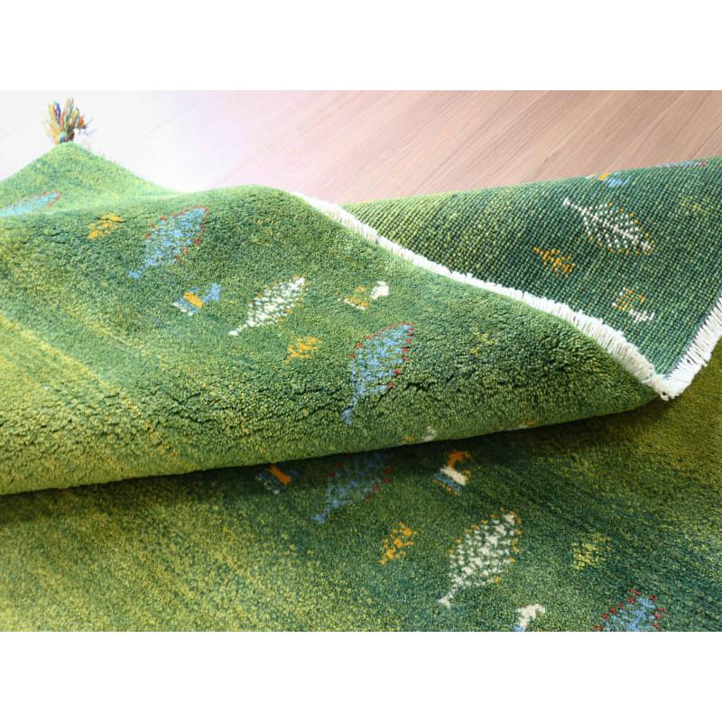 ギャッベ イラン産手織り 190x150cm グリーングラデーション 毛足の長いふかふかな織り | ブランド登録なし | 12