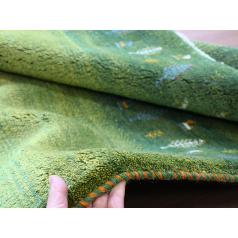 ギャッベ イラン産手織り 190x150cm グリーングラデーション 毛足の長いふかふかな織り | ブランド登録なし | 14
