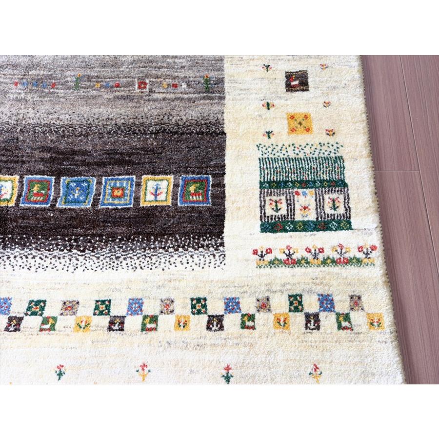 手織りラグ ギャッベ 245x200cm グレー&アイボリー | ブランド登録なし | 03