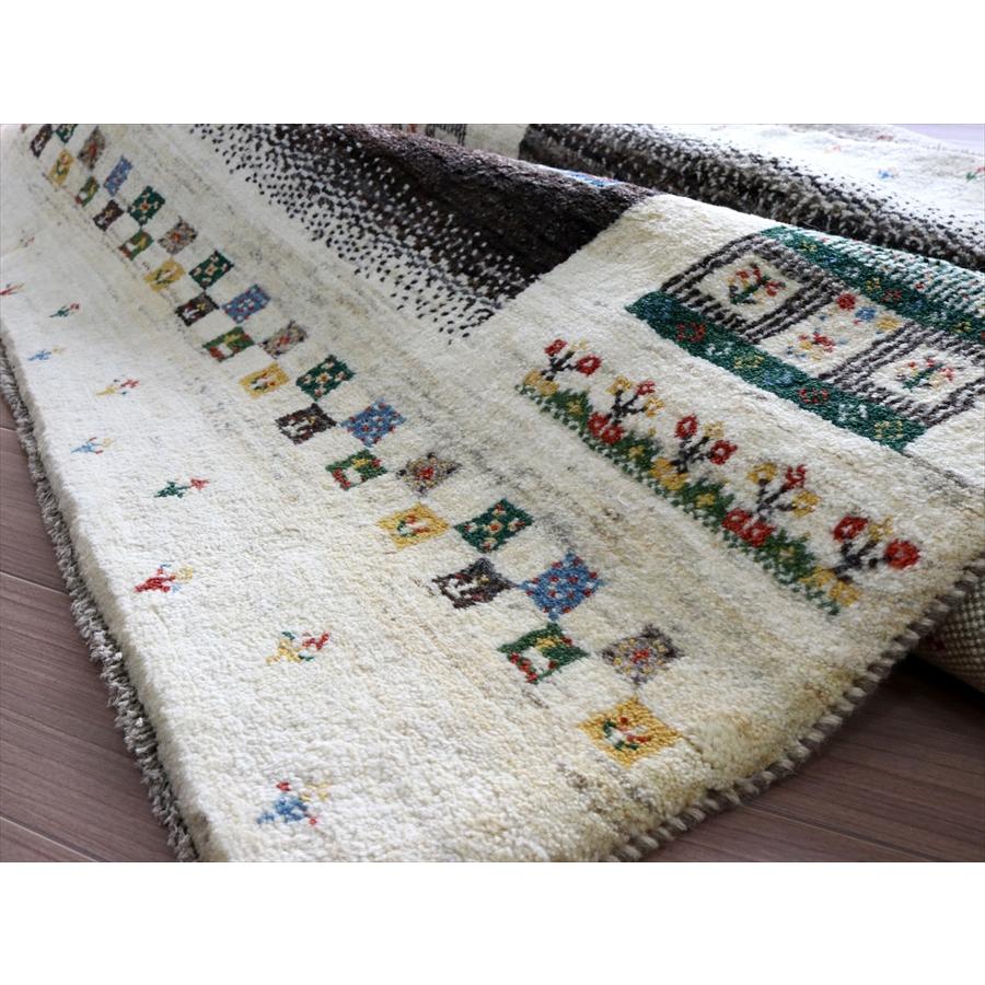 手織りラグ ギャッベ 245x200cm グレー&アイボリー | ブランド登録なし | 09