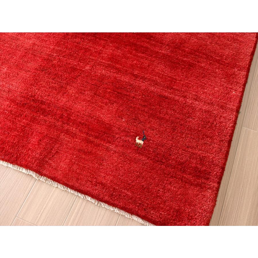 ふかふかの手え織りラグ ギャッベ 234x207cm スクエアサイズ レッド　無地　正方形 | ブランド登録なし | 04