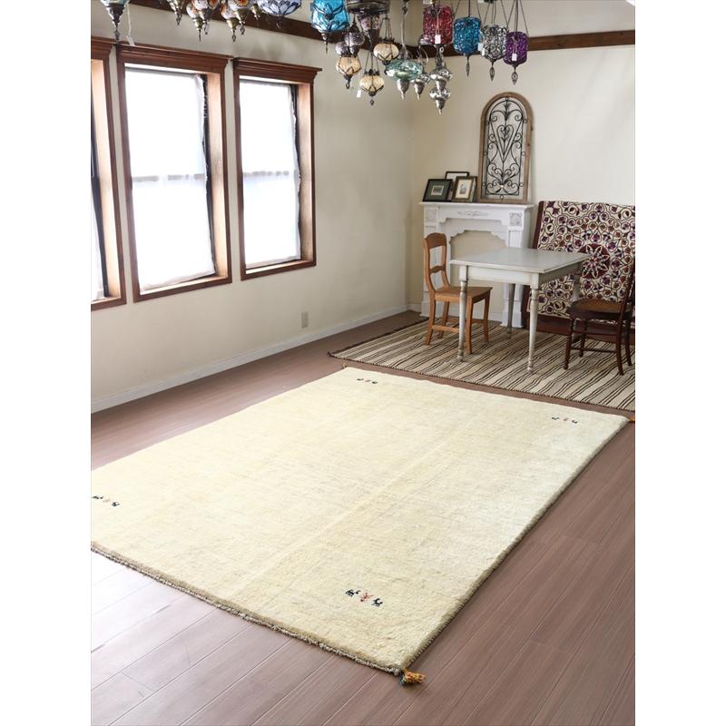 ギャッベ Gabbeh イラン産 手織りラグ 254x190cm ナチュラルアイボリー 毛足の長いふかふかな織り | ブランド登録なし | 12