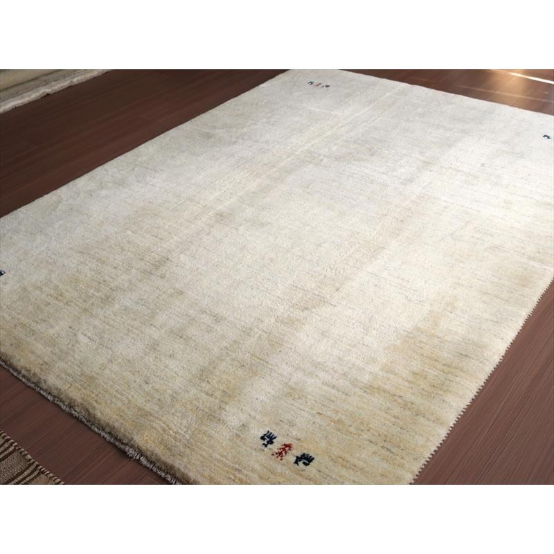 ギャッベ Gabbeh イラン産 手織りラグ 254x190cm ナチュラルアイボリー 毛足の長いふかふかな織り | ブランド登録なし | 02