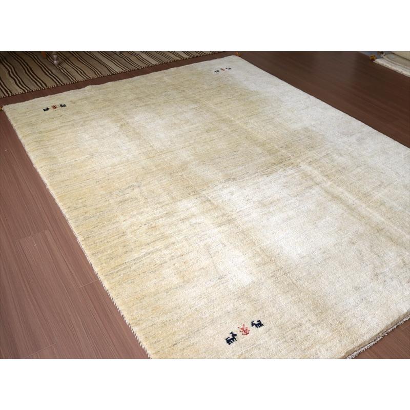 ギャッベ Gabbeh イラン産 手織りラグ 254x190cm ナチュラルアイボリー 毛足の長いふかふかな織り | ブランド登録なし | 03