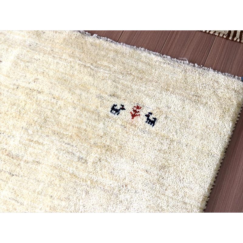 ギャッベ Gabbeh イラン産 手織りラグ 254x190cm ナチュラルアイボリー 毛足の長いふかふかな織り | ブランド登録なし | 04