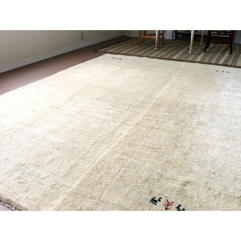 ギャッベ Gabbeh イラン産 手織りラグ 254x190cm ナチュラルアイボリー 毛足の長いふかふかな織り | ブランド登録なし | 05