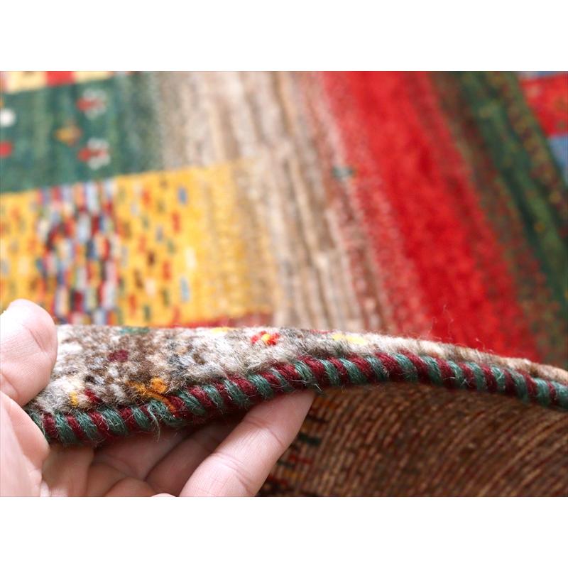 ギャッベ リズバフト　細かな織り 132x86cm レッド＆オレンジ イランの手織りラグ | ブランド登録なし | 11