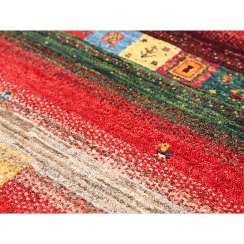 ギャッベ リズバフト　細かな織り 132x86cm レッド＆オレンジ イランの手織りラグ | ブランド登録なし | 08