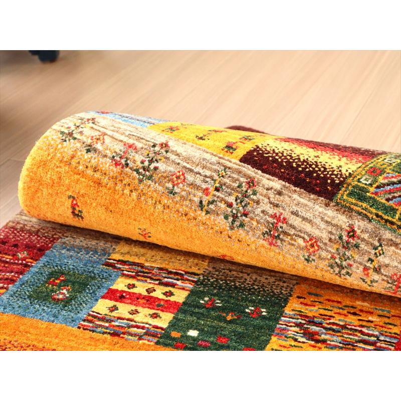 ギャッベ リズバフト　細かな織り 132x86cm レッド＆オレンジ イランの手織りラグ | ブランド登録なし | 09