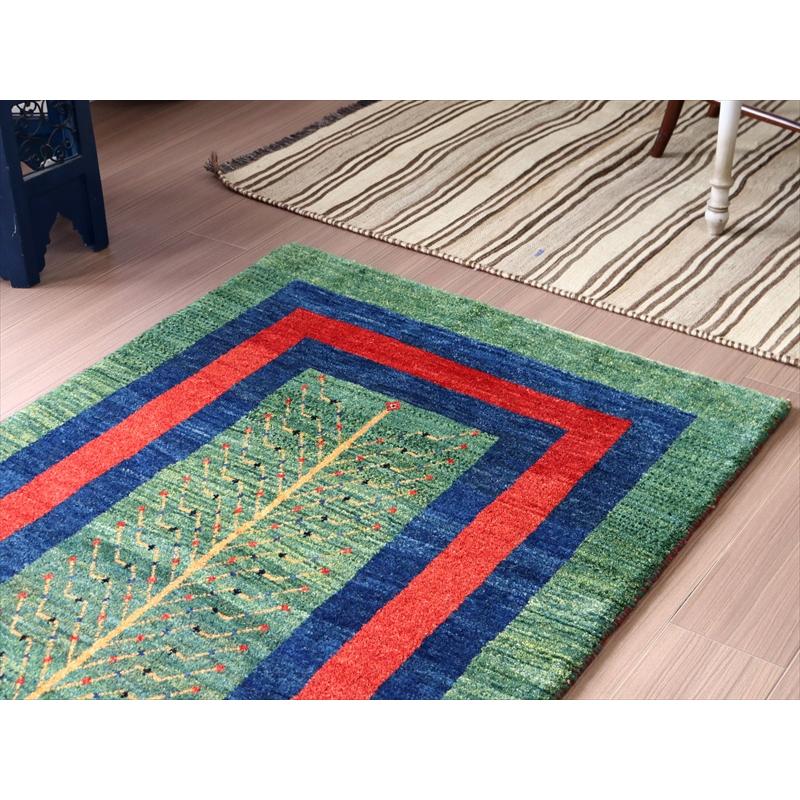 ギャッベ 生命の樹 156x95cm グリーン イランの手織りラグ | ブランド登録なし | 02