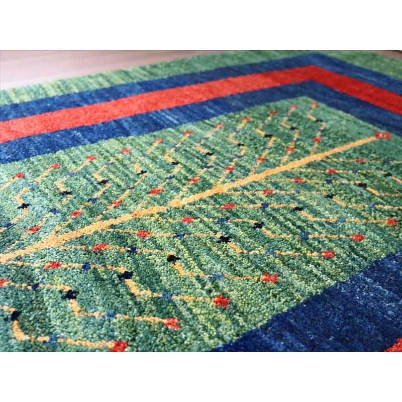 ギャッベ 生命の樹 156x95cm グリーン イランの手織りラグ | ブランド登録なし | 03