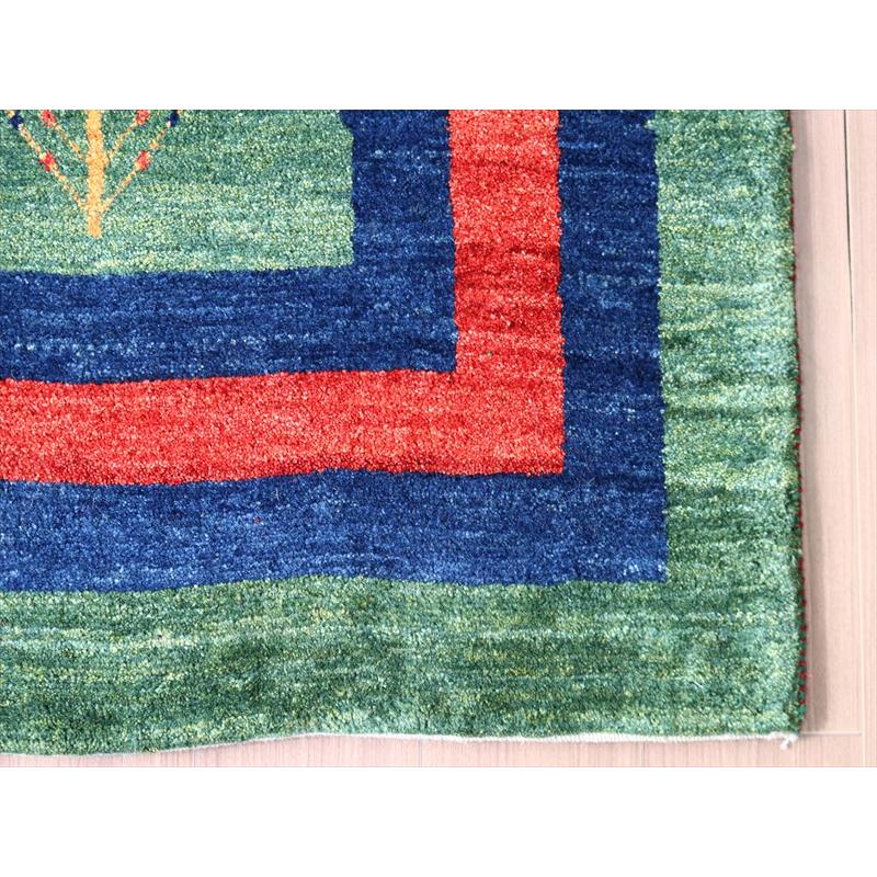 ギャッベ 生命の樹 156x95cm グリーン イランの手織りラグ | ブランド登録なし | 05