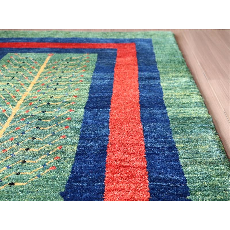 ギャッベ 生命の樹 156x95cm グリーン イランの手織りラグ | ブランド登録なし | 06