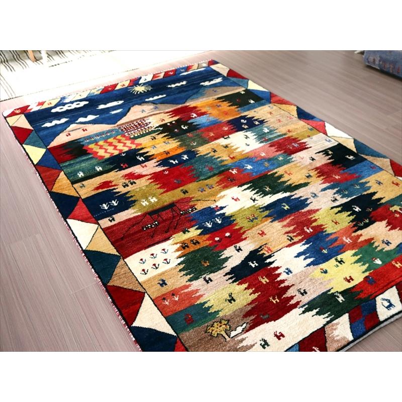 ギャッベ　イラン産 ランドスケープ 239x160cm カシュカイ族の生活風景 | ブランド登録なし | 04