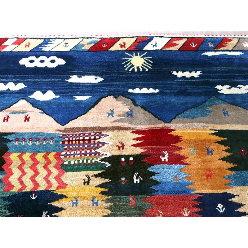 ギャッベ　イラン産 ランドスケープ 239x160cm カシュカイ族の生活風景 | ブランド登録なし | 08