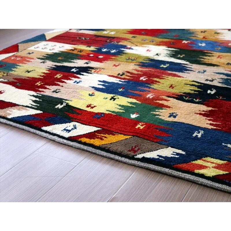 ギャッベ　イラン産 ランドスケープ 239x160cm カシュカイ族の生活風景 | ブランド登録なし | 09