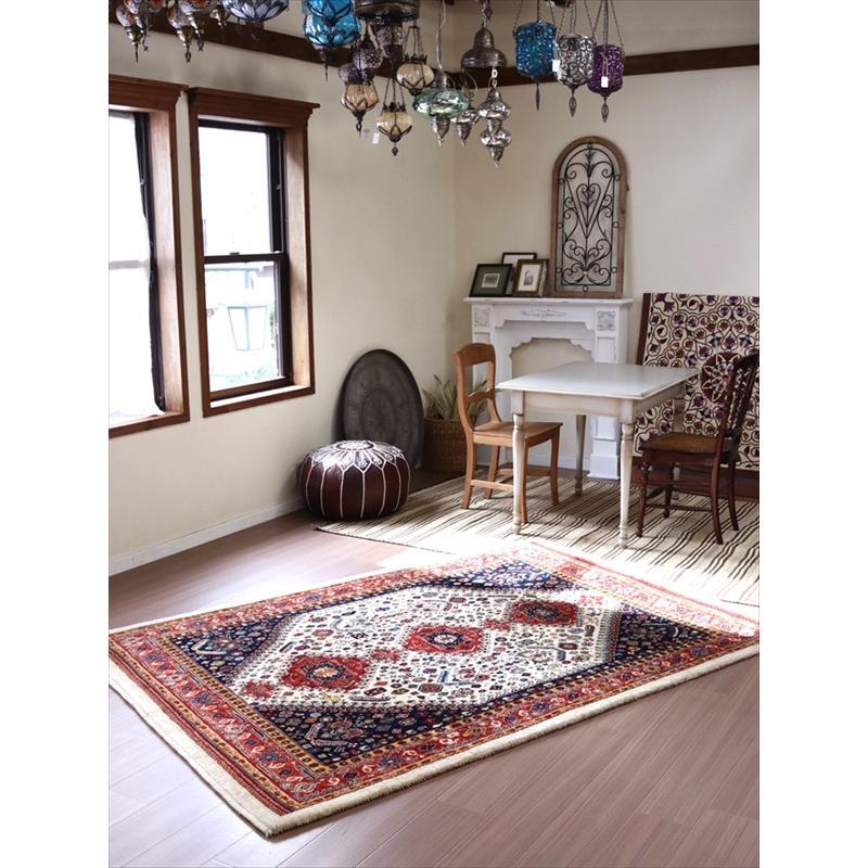 ギャッベ　イラン産 カシュカイ族の手織りラグ  219x153cm 六角メダリオン 細かな織り | ブランド登録なし | 13