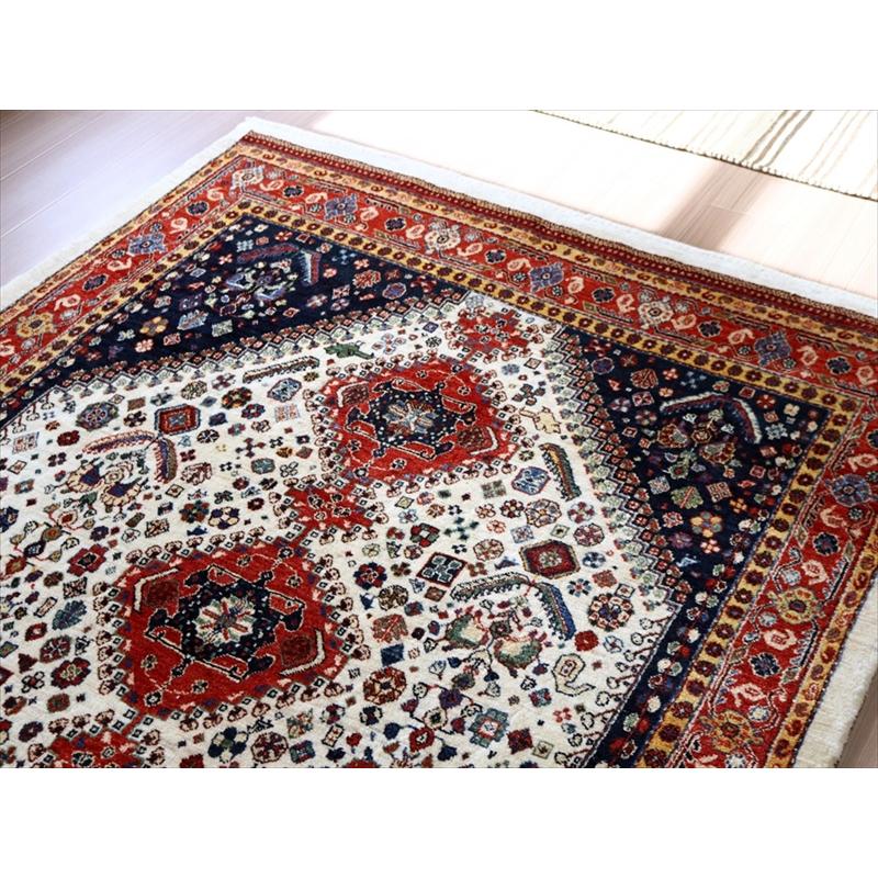 ギャッベ　イラン産 カシュカイ族の手織りラグ  219x153cm 六角メダリオン 細かな織り | ブランド登録なし | 02