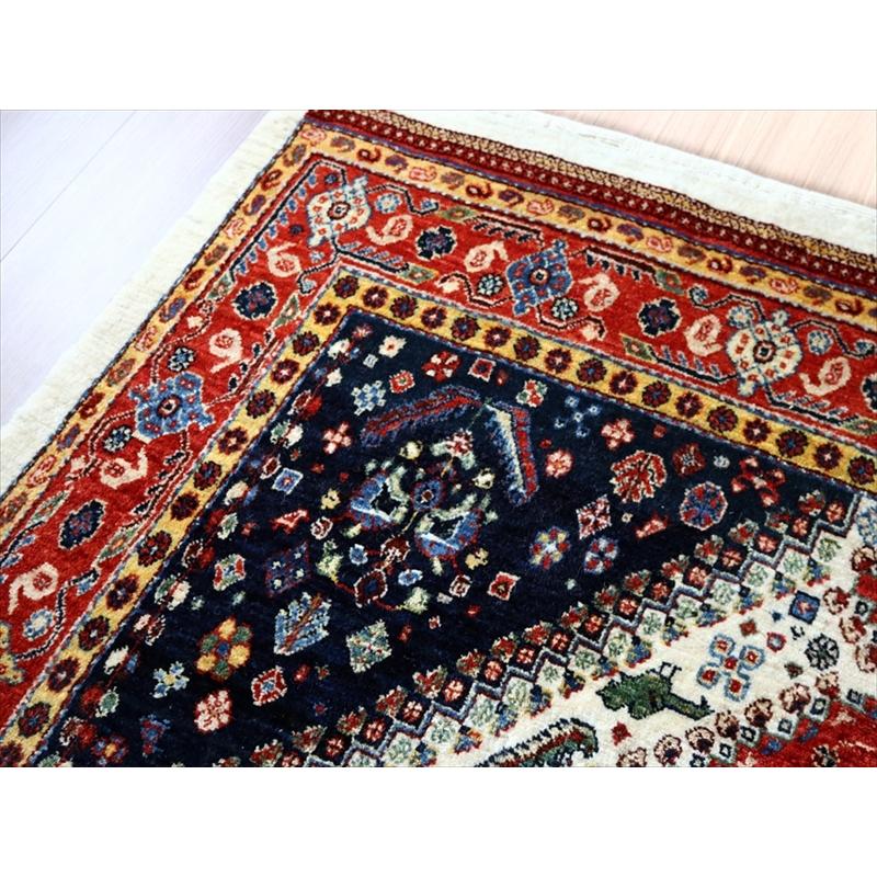ギャッベ　イラン産 カシュカイ族の手織りラグ  219x153cm 六角メダリオン 細かな織り | ブランド登録なし | 06