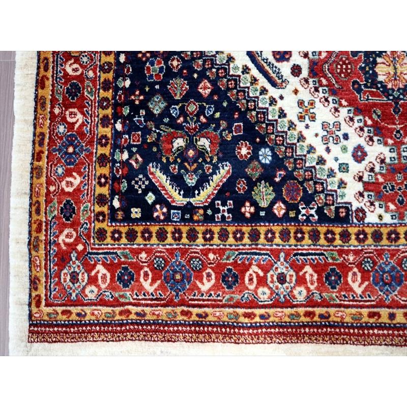 ギャッベ　イラン産 カシュカイ族の手織りラグ  219x153cm 六角メダリオン 細かな織り | ブランド登録なし | 07