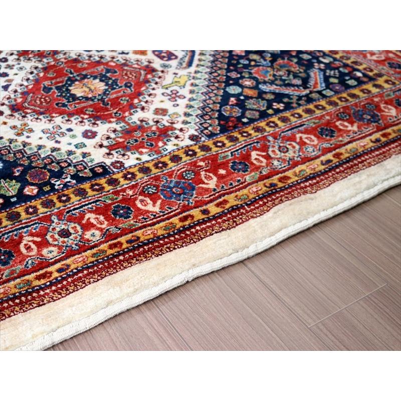 ギャッベ　イラン産 カシュカイ族の手織りラグ  219x153cm 六角メダリオン 細かな織り | ブランド登録なし | 09