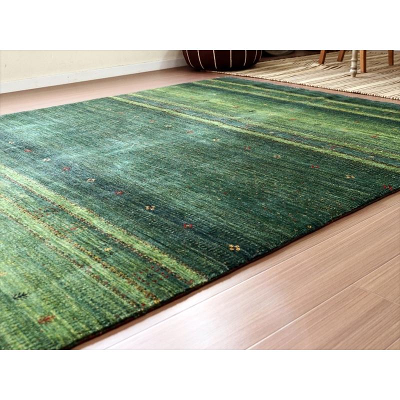 ギャッベ ロリアタシュ 最高級の細かな織り 258x174cm グリーングラデーション | ブランド登録なし | 10