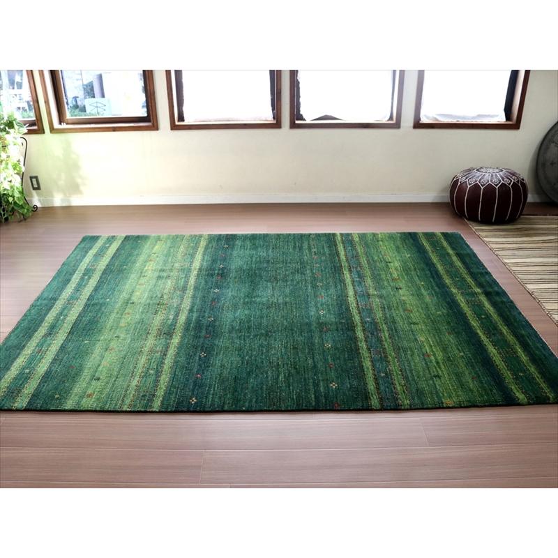 ギャッベ ロリアタシュ 最高級の細かな織り 258x174cm グリーングラデーション | ブランド登録なし | 11