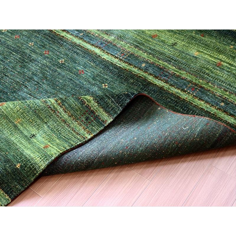 ギャッベ ロリアタシュ 最高級の細かな織り 258x174cm グリーングラデーション | ブランド登録なし | 12