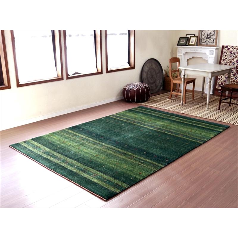 ギャッベ ロリアタシュ 最高級の細かな織り 258x174cm グリーングラデーション | ブランド登録なし | 01
