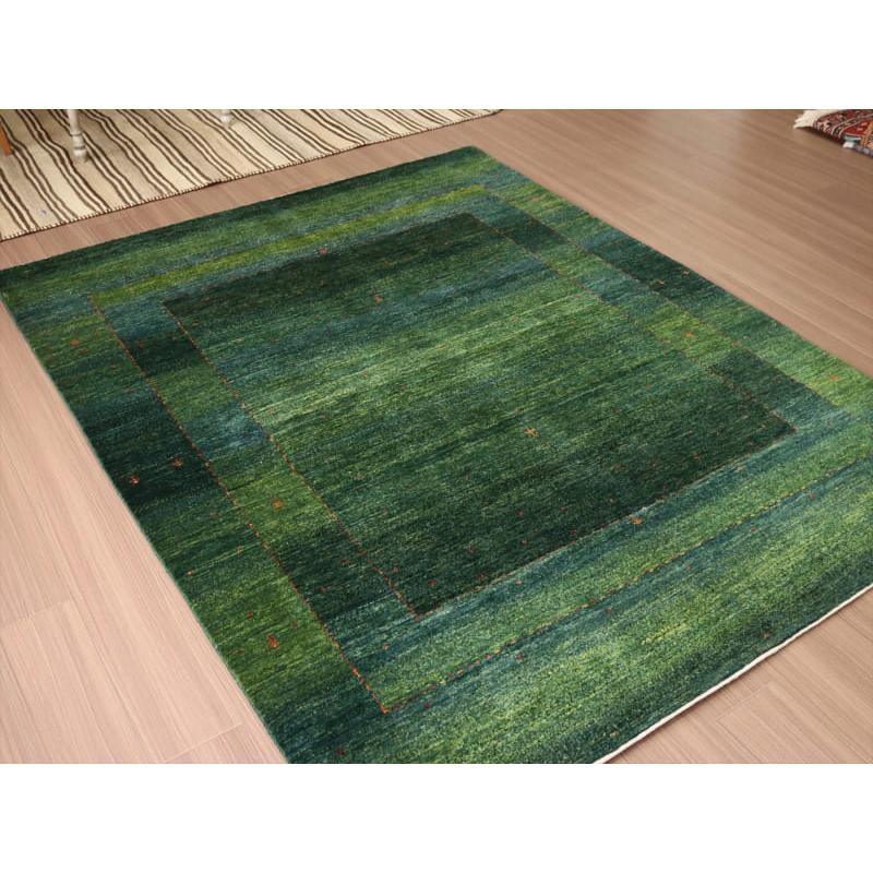 ギャッベ ロリアタシュ 最高級の細かな織り 201x157cm グリーンのグラデーション | ブランド登録なし | 04