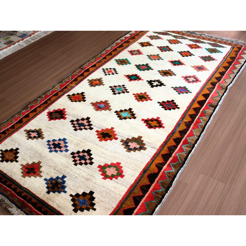 トライバルラグ　部族絨毯 ギャッベ 251x130cm 連なるダイヤ　イラン南部カシュカイ族 | ブランド登録なし | 03