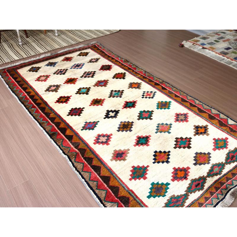 トライバルラグ　部族絨毯 ギャッベ 251x130cm 連なるダイヤ　イラン南部カシュカイ族 | ブランド登録なし | 04