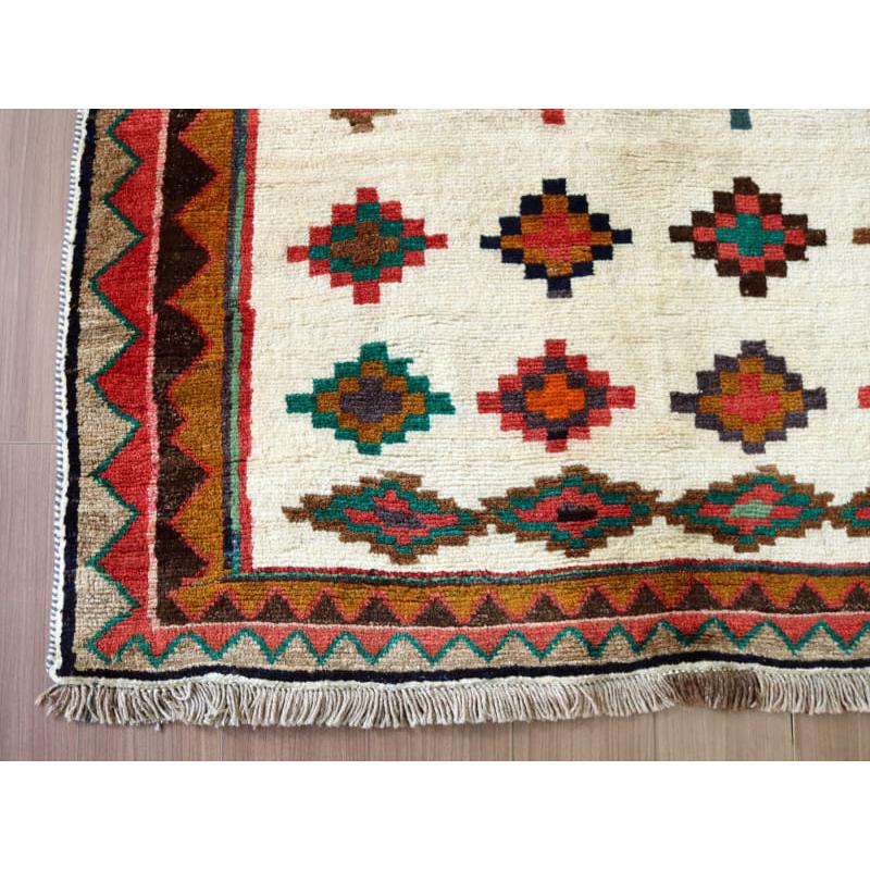 トライバルラグ　部族絨毯 ギャッベ 251x130cm 連なるダイヤ　イラン南部カシュカイ族 | ブランド登録なし | 07