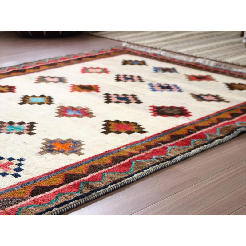 トライバルラグ　部族絨毯 ギャッベ 251x130cm 連なるダイヤ　イラン南部カシュカイ族 | ブランド登録なし | 09