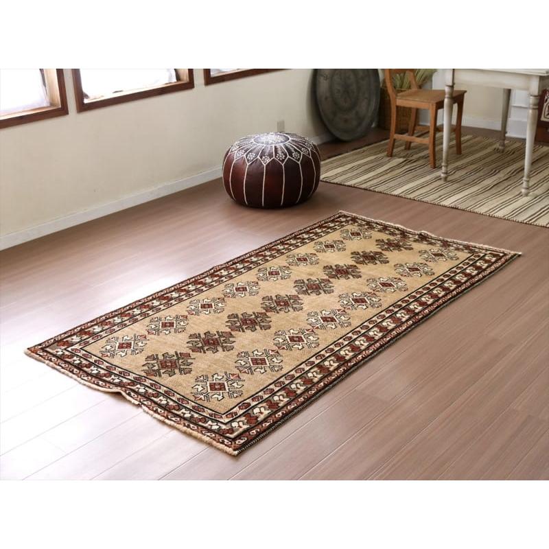 トライバルラグ　部族絨毯 ギャッベ 193x103cm 連なる幾何学モチーフ　イラン南部カシュカイ族 | ブランド登録なし | 01